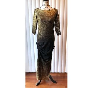 Gold and black evening dress